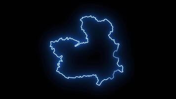 map of Albacete in spain with glowing neon effect video