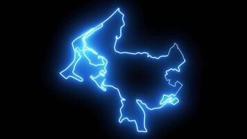 map of Cartagena in spain with glowing neon effect video