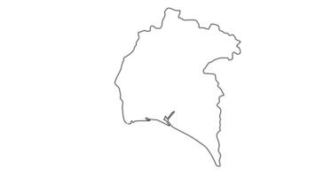 Animated sketch of Huelva map in Spain video