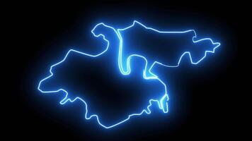 map of san sebastian in spain with glowing neon effect video