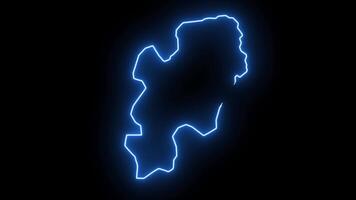 map of Daegu in south korea with glowing neon effect video