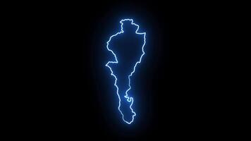 carta geografica di valledupar nel Colombia con raggiante neon effetto video