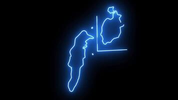 map of San Andres in colombia with glowing neon effect video