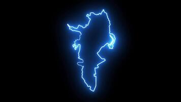 map of Cali in colombia with glowing neon effect video