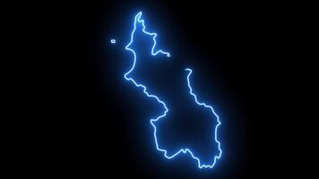 map of Sincelejo in colombia with glowing neon effect video