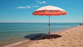 ai generado relajante en el playa, disfrutando el tropical clima y belleza generado por ai foto