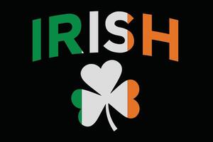 Irish Flag Funny St Patrick's Day Shirt Design vector