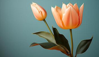 AI generated A vibrant bouquet of tulips brings love and beauty generated by AI photo