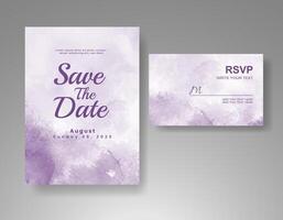 Wedding invitation with abstract watercolor background vector