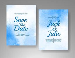 Wedding invitation with abstract watercolor background vector