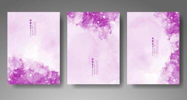 Set of creative hand painted abstract watercolor background. Design for your cover, date, postcard, banner, logo. vector