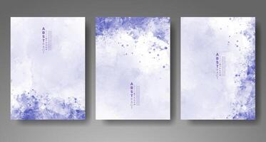 Set of creative hand painted abstract watercolor background. Design for your cover, date, postcard, banner, logo. vector