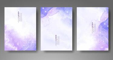 Set of creative hand painted abstract watercolor background. Design for your cover, date, postcard, banner, logo. vector