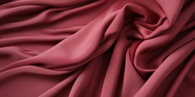 AI Generated Red Satin Fabric Background. Elegant Silk Cloth. Soft Textile. Generative AI photo