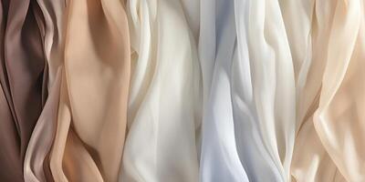 AI Generated Satin Fabric. Elegant Cloth Curtain, Luxury Silk Background. Generative AI photo