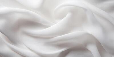 AI Generated White Satin Fabric. Elegant Silk Material Texture, Abstract Smooth Background. Generative AI photo