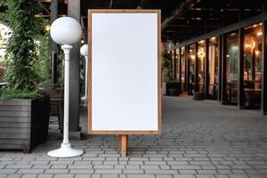 AI generated Blank restaurant  menu restaurant entrance photo