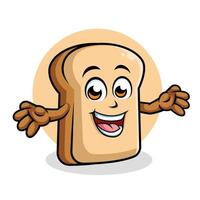 Bread Cartoon Character Surprising Pose Happy Mascot Vector Illustration Clipart