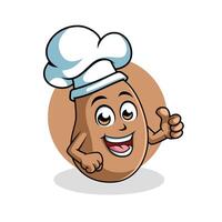 Potato Cartoon Character Giving Thumb up Happy Mascot Vector Illustration