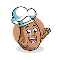 Potato Cartoon Character Showing Ok Sign Happy Mascot Vector illustration Clipart