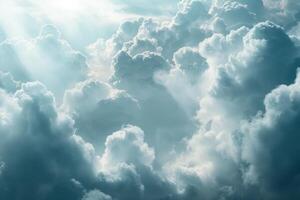 AI generated Serene Cloudscape with Sun Rays Shining Through photo