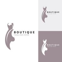 Dress woman logo design beauty fashion for boutique shop vector template