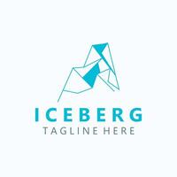 Iceberg Logo Design, simple ice mountain landscape Template vector Illustration