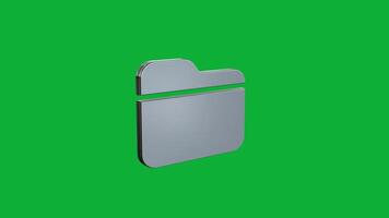 3D Animated Folder Symbol with Green Screen - Seamless Design and Realism video