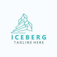 iceberg logo diseño, sencillo hielo montaña paisaje modelo vector ilustración