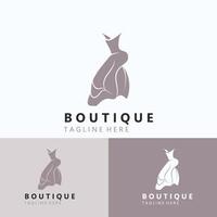 Dress woman logo design beauty fashion for boutique shop vector template