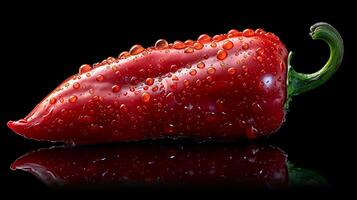 AI generated Fresh hot chili pepper on a black background photo