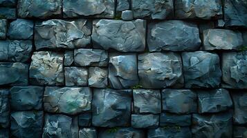 AI generated Old stone or rock wall background photo