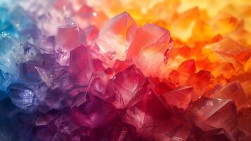 AI generated Different colors abstract crystallized background photo