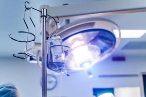 Lamp in operating room in hospital. Modern equipment in operating room photo