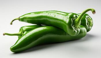 AI generated Fresh, organic, healthy eating green bell pepper, ripe and spicy generated by AI photo