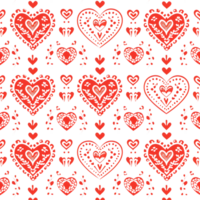 AI generated Love flowers hearts Seamless Pattern on transparent Background - Ai generated png