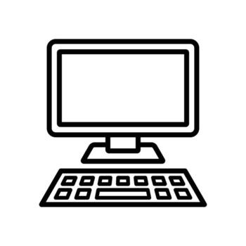 desktop computer icon vector design template simple and clean