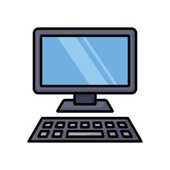 desktop computer icon vector design template simple and clean
