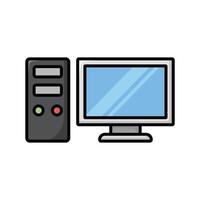 escritorio computadora icono vector diseño modelo sencillo y limpiar