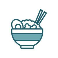 rice bowl icon vector design template simple and clean