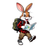 AI generated Backpacking Bunnys Great Adventure png