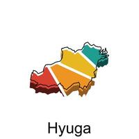 Map Of Hyuga, City Map Illustration with Outline Dwsig Tmplate vector