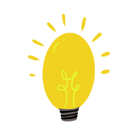 cartoon light blub bright idea illustration png