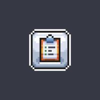 task document sign in pixel art style vector