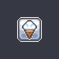 vanilla ice cream sign in pixel art style vector