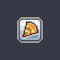 slice of pizza sign in pixel art style vector