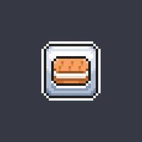 biscuit sign in pixel art style vector