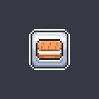 biscuit sign in pixel art style vector