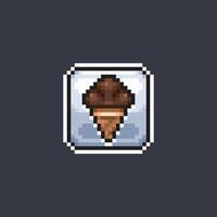 chocolate ice cream sign in pixel art style vector