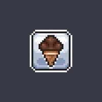 chocolate ice cream sign in pixel art style vector